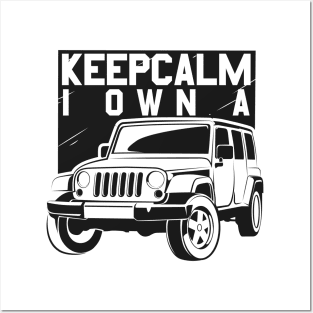 Jeep Black "Keep Calm I Own A" Posters and Art